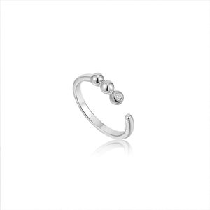 Ania Haie AH R045-01H-CZ Spaced Out Dames Ring - Minimalistische ring - Sieraad - Zilver - 925 Zilver - 2 mm breed