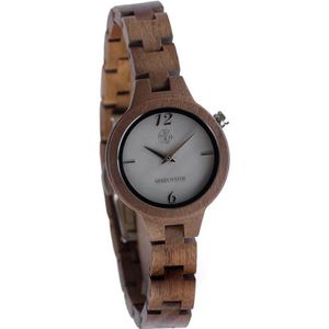 Greenwatch houten horloge dames Royal Walnoot hout 23 gram