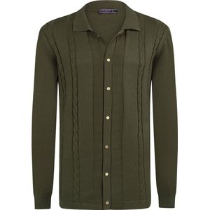 Felix Hardy Gebreid Overhemd - Trui - Sweater Heren Groen - L