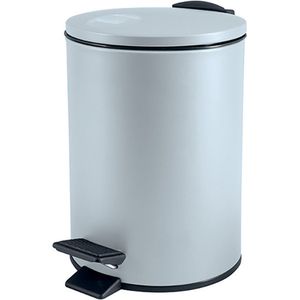 Spirella Pedaalemmer Cannes - ijsblauw - 3 liter - metaal - L17 x H25 cm - soft-close - toilet/badkamer