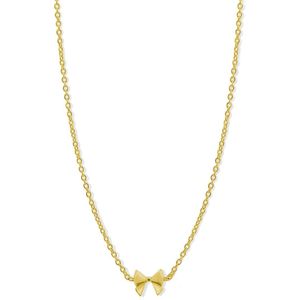 Silventi 9LA-20047N Zilveren Ketting met Hangertje - Strikje - 8x7mm - 39+3+4cm - Zilver - Verguld/Goud op Zilver