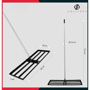 Equivera Gazonrakel - Nivellering Hark - Nivelleringshark - Gazonhark - Gazon Leveller - Lawn Leveling