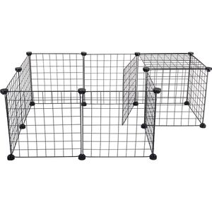 Tumex - Konijnenren - Knaagdieren ren - Puppyren - 12 Panelen - 4,3 cm Roosterafstand - 145x75x35 cm - DIY Opstelling - Met Antislipmatten