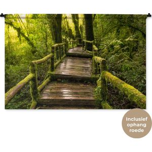 Wandkleed Jungle - Mooi regenwoud en jungle Wandkleed katoen 120x80 cm - Wandtapijt met foto