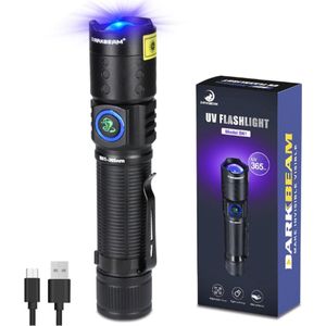 DARKBEAM® Blacklight Zaklamp - Blacklight Verlichting - Blacklight - UV Stift - Zaklamp Led Oplaadbaar - Zaklampen - Zaklampen Met Batterij - Zaklamp Noodverlichting - Zaklamp Oplaadbaar - Zaklamp Op Batterijen - Zaklamp Led