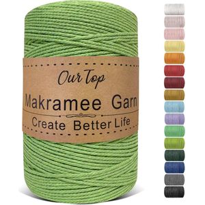 Macramé Koord 2mm x 500m - Groene DIY Garens voor Handwerk en Decoratie