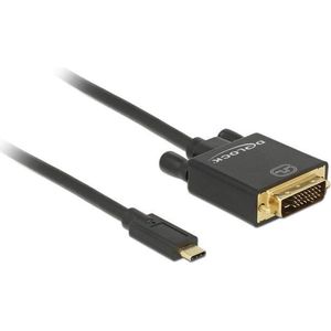 Premium USB-C naar DVI kabel met DP Alt Mode (4K 30 Hz) / zwart - 2 meter