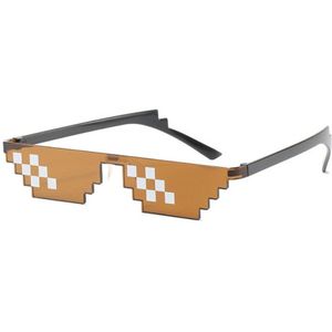 Freaky Glasses - Thug Life Zonnebril - Festivalbril - 6 Pixels - Deal with it - Feest - Meme - Zonnebril - Glasses - oranje
