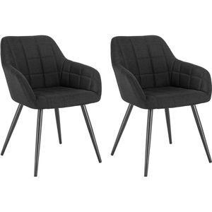 Rootz Moderne Eetkamerstoel - Ergonomische stoel - Comfortabele zitting - Schuim met hoge dichtheid - Ademend linnen - Stevig metalen frame - Eenvoudige montage - 49 cm x 43 cm