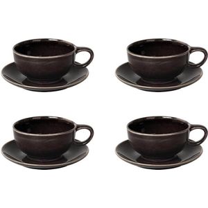 Broste Copenhagen Nordic Coal servies kop en schotel klein set van 4 - Cup with saucer small