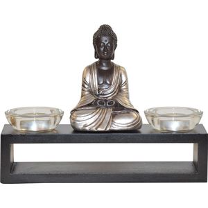 Waxinelichthouders glas Japanse decoratie Boeddha – 2 waxine lichthouderss-sGerichteKeuze