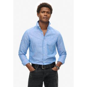 Superdry Studios Linen Bd Overhemd Met Lange Mouwen Blauw M Man