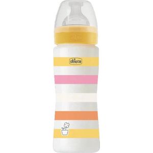 Chicco zuigfles Siliconen Well Being 330ml geel