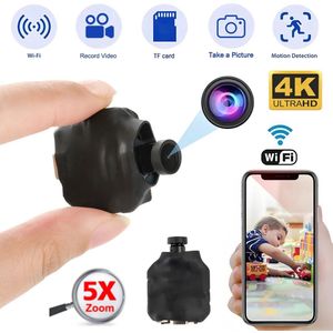 4K Draadloze Mini Beveiligingscamera voor Thuis – Verborgen Spycam met Wifi, Bewegingsdetectie, Nachtzicht, Live View,Nanny Cam – Kleine IP Camera voor Binnen en Buiten