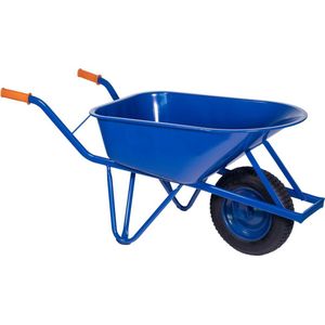 Ivana bouw kruiwagen 85L - blauw - ovale buis