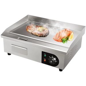 Elektrische grill - Teppanyaki bakplaat - Grill - Elektrische bbq - Incl spatels en borstels - Roestvrij staal - Anti-aanbak