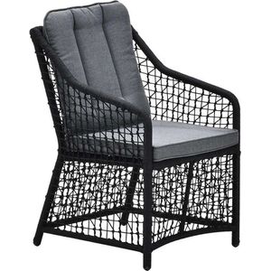 Garden Impressions Vasto dining fauteuil - rope black - mystic grey