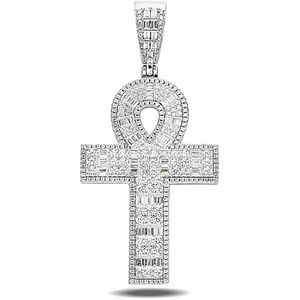 Juwelier Zwartevalk zilveren (gerhodineerd) ankh kruis hanger - 24.259