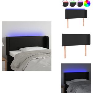 vidaXL Hoofdbord - Hoofdborden - Hoofdeinde - Houten Hoofdbord - Hoofdbord LED 83x16x78/88 cm kunstleer zwart