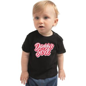 Daddys girl cadeau t-shirt zwart voor babys - Vaderdag / papa kado / geboorte - cadeau voor aanstaande vader 62
