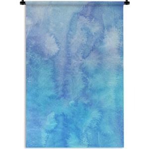 Wandkleed Waterverf Abstract - Abstract kunstwerk gemaakt van waterverf met blauwe tinten Wandkleed katoen 60x90 cm - Wandtapijt met foto