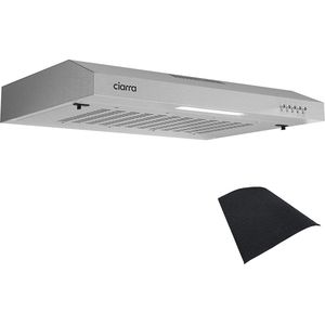 CIARRA CBCS6903 - 60cm Onderbouw afzuigkap RVS – inclusief koolstoffilter - 220m3