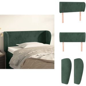 vidaXL Hoofdbord - Hoofdborden - Hoofdeinde - Houten Hoofdbord - Hoofdbord met randen 103x23x78/88 cm fluweel donkergroen