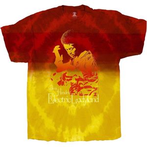 Jimi Hendrix - Electric Ladyland Heren T-shirt - XL - Rood/Geel