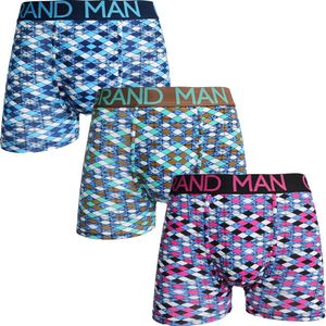 GRAND MAN Katoenen Boxershorts 3-pack Geruit - Maat M