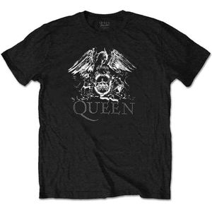 Queen - Crest Logo Heren T-shirt - M - Zwart