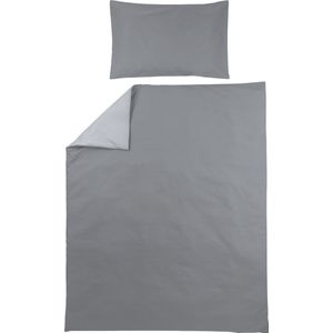 Meyco Baby Uni dekbedovertrek peuter - grey/light grey - 120x150cm