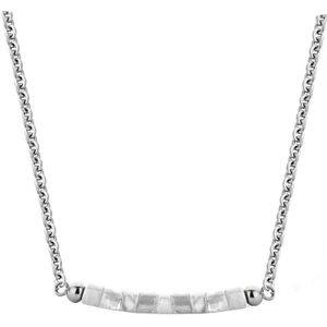 CO88 Collection Serenity 8CN 26100 Stalen Collier met Beads - Howliet 5 mm - Lengte 40 + 5 cm - Zilverkleurig / Wit / Grijs