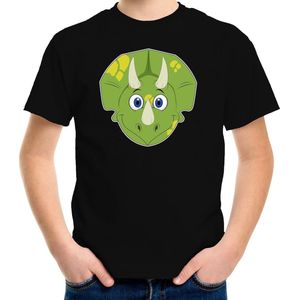 Cartoon dino t-shirt zwart voor jongens en meisjes - Kinderkleding / dieren t-shirts kinderen 158/164