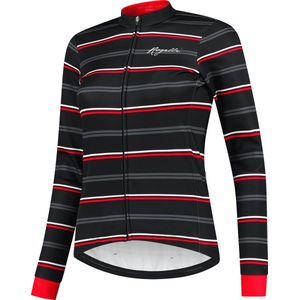 Rogelli Stripe Fietsjack Winter - Dames - Zwart, Rood - Maat L