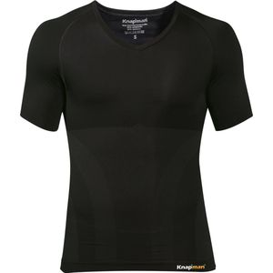 Knapman Zoned Compression V-hals Shirt 2.0 Zwart | Compressieshirt voor Heren | Maat XXL
