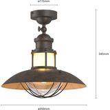 Lindby - plafondlamp - 1licht - metaal, glas - H: 34.5 cm - E27 - roodbruin, helder