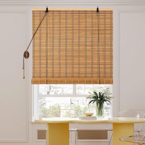 Bamboe Rolgordijn - Natuurlijk Bamboe Jaloezieën - Zonwering en Privacy - Bamboe Gordijn voor Balkon Restaurant Keuken Veranda - 90 * 180cm