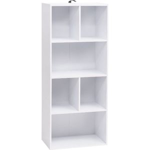 Kamyra® Boekenkast met 8 Vakken - Opbergkast / Vakkenkast - Wit 50x30x118 cm