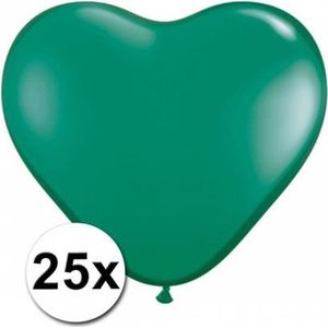 Hartjes ballonnen groen 25 stuks