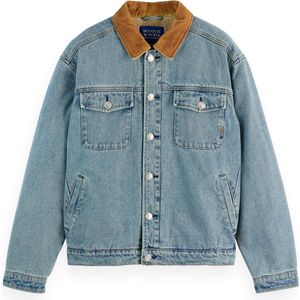 Scotch & Soda CORD COLLAR INDIGO TEDDY JACKET Heren Jas - Maat L