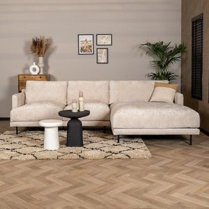 Bronx71® Hoekbank Denver chenille stof wit/beige rechts