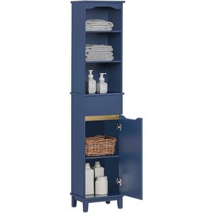 Zylo® Kolomkas Staand - Opbergkasten met Deuren - Hoge Kast - Blauw - ‎30cm x 35cm x 170cm