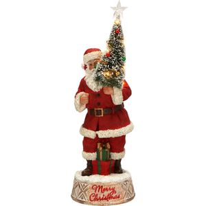 Kerstman met Kerstboom LED 35 Cm Kerstdecoratie Beeld Accessoires