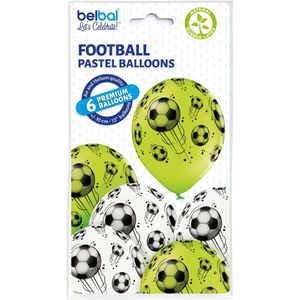 Voetbal  ballonnen, 6 st. Belbal [Promoballons Import]