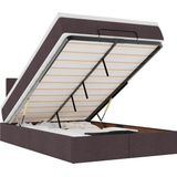 vidaXL - Bed - met - matras - 120x200 - cm - stof - donkerbruin