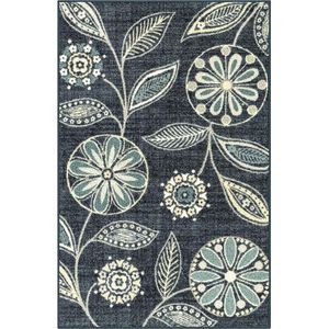 Bloemen Keuken tapijten Non Skid Accent Area Tapijt - 2'6 x 3'10 Perzisch Blauw - Gemaakt in USA