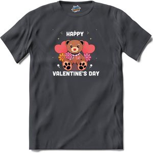 I Love You Bear | Valentijn - Valentijnsdag - Cadeau - Kado - T-Shirt - Unisex - Mouse Grey - Maat S