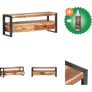 vidaXL Tv-meubel 120x35x45 cm hout met honingkleurige afwerking - Kast - Inclusief Houtreiniger en verfrisser
