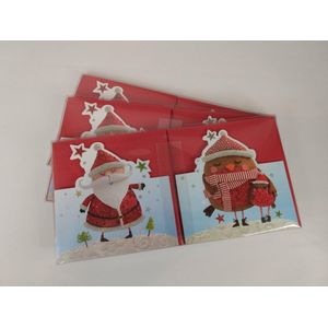 30 Luxe Kerstkaarten en nieuwjaarskaarten met envelop - 2 Motieven - Gekleurde enveloppen- Glitter