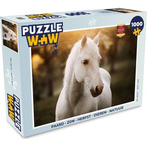 Puzzel Paard - Zon - Herfst - Dieren - Natuur - Legpuzzel - Puzzel 1000 stukjes volwassenen